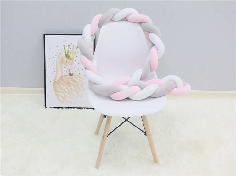 1M/2M/3M/4M Baby Bumper Bed Braid Knot Pillow Cushion Bumper for Infant Bebe Crib Protector Cot Bumper Room Decor